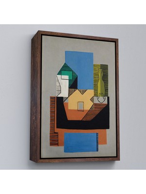 Çerçeveli Pablo Picasso - Gitar, Şişe ve Meyve Kase TABLOSU-7317