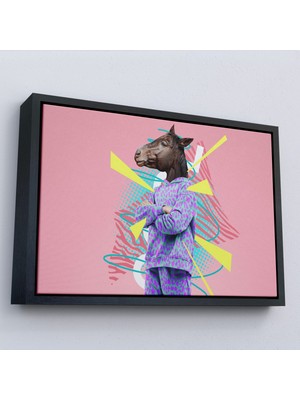 Çerçeveli At Kafalı Insan TABLOSU-7256