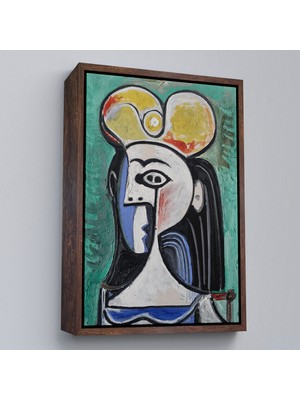 Çerçeveli Pablo Picasso - Jaqueline Roque Portre TABLOSU-8087