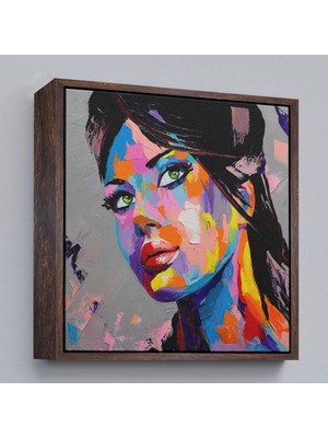 Çerçeveli Güzel Kadın Yağlıboya Görünüm Dekoratif Kanvas Duvar TABLOSU-5834