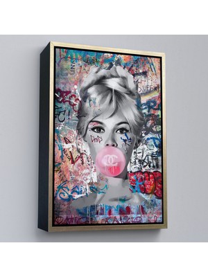 Çerçeveli Brigitte Bardot Graffiti Pop Art Duvar TABLOSU-6469