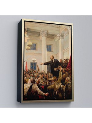Çerçeveli Lenin Petersburg'da Sovyetlerin Iktidarını Ilan Ediyor TABLO-6169