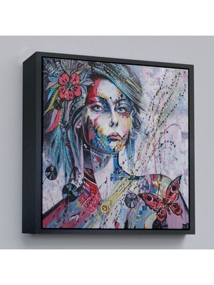 Çerçeveli Çağdaş Tarz Kız Portresi Yağlıboya Görünüm Dekoratif Kanvas Duvar TABLOSU-5829