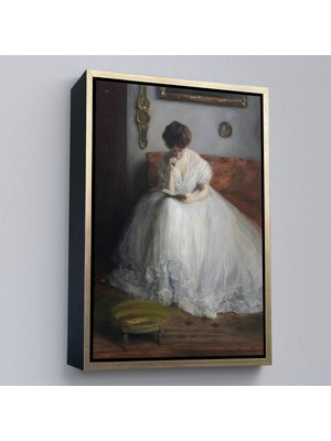 Çerçeveli Jacques-Émile Blanche - Lucie Reading TABLOSU-8041