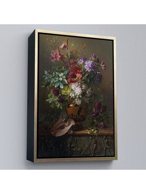 Çerçeveli Vazodaki Renkli Çiçekler TABLOSU-5925