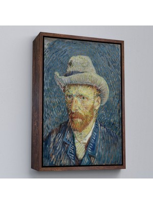 Çerçeveli Vincent Van Gogh - Hasır Şapkalı Otoportre TABLOSU-7481