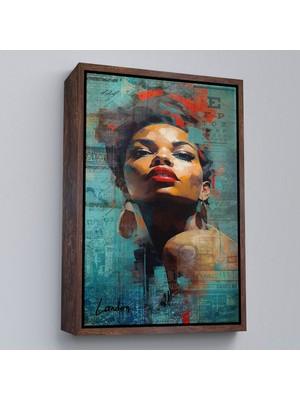 Çerçeveli Afrikalı Güzel Kadın TABLOSU-7889