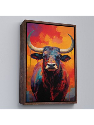 Çerçeveli Sevimli Boğa TABLOSU-7943
