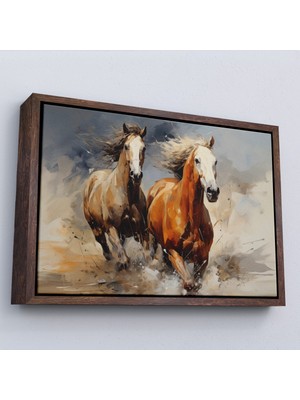 Çerçeveli Koşan Atlar TABLOSU-7276