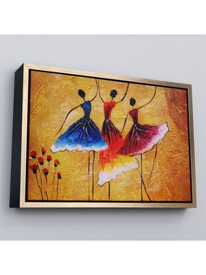 Çerçeveli Ispanyol Dansı Yağlıboya Görünüm Dekoratif Kanvas Duvar TABLOSU-3488
