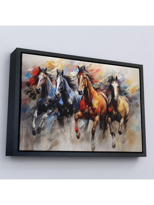 Çerçeveli Koşan Atlar TABLOSU-7257