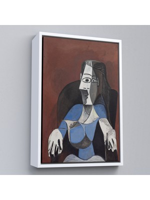 Çerçeveli Pablo Picasso - Koltukta Oturan Soyut Kadın TABLOSU-7296