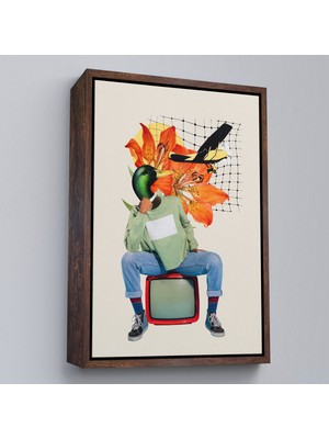 Çerçeveli Ördek Kafalı Insan Pop Art TABLO-8017