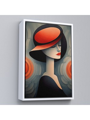 Çerçeveli Vintage Güzel Kadın TABLOSU-7543