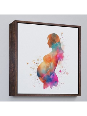 Çerçeveli Hamile Kadın Tablosu - Kadın Doğum Hastane Doktor HEDIYESI-8321