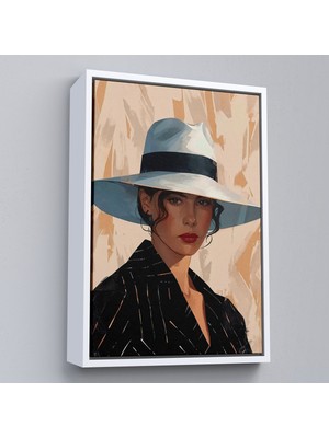 Çerçeveli Keskin Bakışlı Güzel Kadın TABLO-7565