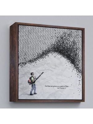 Çerçeveli Tanrı Bize Korku Ruhu Vermedi Kanvas TABLO-5324