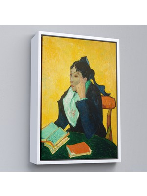 Çerçeveli Vincent Van Gogh - Kitaplarla Madame Ginoux TABLOSU-7448