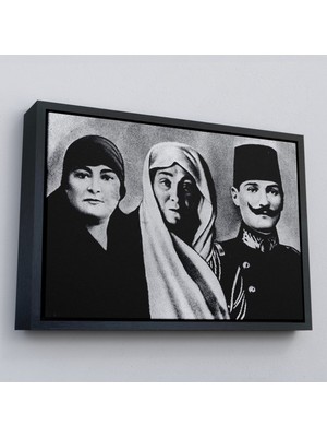 Çerçeveli Atatürk Portre Tablosu Mustafa Kemal Atatürk Dikdörtgen Dekoratif Kanvas TABLO-136