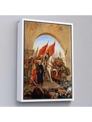 Çerçeveli Fatih Sultan Mehmet Istanbul'a Girişi Tablosu - Fausto Zonaro -6439