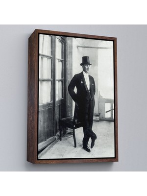 Çerçeveli Atatürk Portre Tablosu Mustafa Kemal Atatürk Dikdörtgen Dekoratif Kanvas Tablo-72