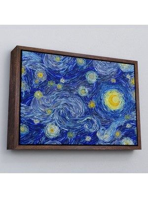 Çerçeveli Van Gogh Yıldızlı Gece Dekoratif Kanvas TABLO-6519
