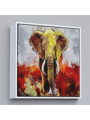 Çerçeveli Modern Fil Yağlıboya Görünüm Dekoratif Kanvas Duvar TABLOSU-5839