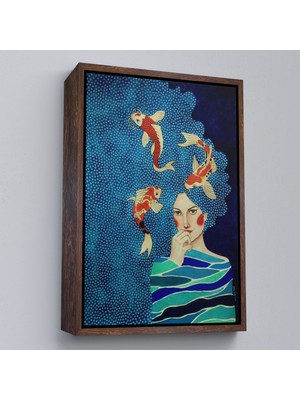 Çerçeveli Derin Bakan Kadın TABLOSU-7909