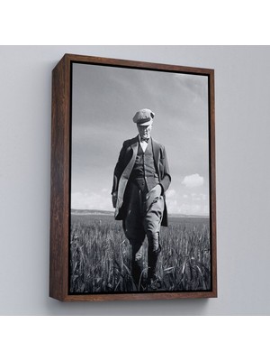 Çerçeveli Atatürk Portre Tablosu Mustafa Kemal Atatürk Dikdörtgen Dekoratif Kanvas TABLO-127