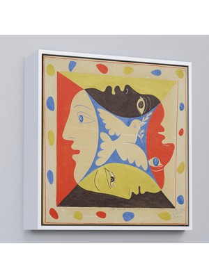 Çerçeveli Pablo Picasso, Dörtlü Yüzler TABLOSU-8348