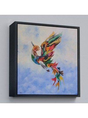 Çerçeveli Renkli Simurg Kuşu Anka Kuşu Kanvas TABLO-5326