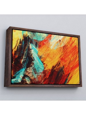 Çerçeveli Fütüristik Soyut Görünüm Dekoratif Kanvas Duvar TABLOSU-3560