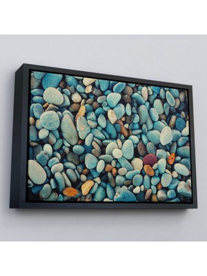 Çerçeveli Deniz Taşı Dekoratif Kanvas Duvar TABLOSU-3495