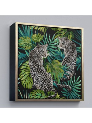 Çerçeveli Leoparlar Dekoratif Kanvas TABLO-5813