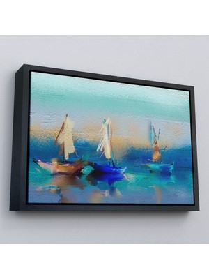 Çerçeveli Soyut Modern Sanat Yağlıboya Görünüm Dekoratif Kanvas Duvar TABLOSU-3589