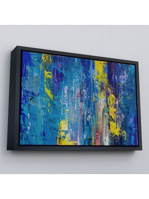 Çerçeveli Soyut Yağlıboya Görünüm Dekoratif Kanvas Duvar TABLOSU-3717