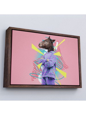 Çerçeveli At Kafalı Insan TABLOSU-7256