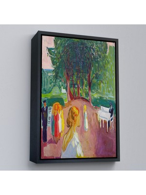Çerçeveli Edvard Munch - Parkta Flört TABLOSU-7303