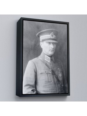 Çerçeveli Atatürk Portre Tablosu Mustafa Kemal Atatürk Dikdörtgen Dekoratif Kanvas Tablo-75