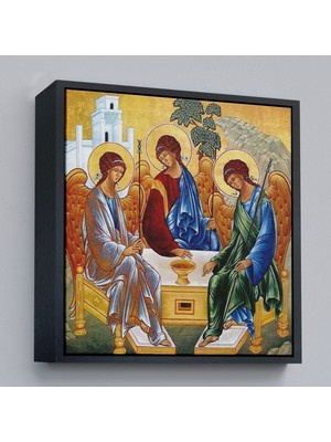Çerçeveli Andrei Rublev Tarafından Kutsal Üçleme Kanvas Tablo, Hristiyan Kilise HEDIYESI-5327