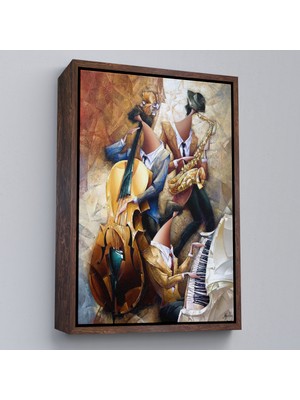 Çerçeveli Sürreal Müzik Grubu Duvar TABLOSU-6498