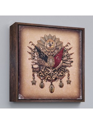 Çerçeveli Osmanlı Tuğrası Dekoratif Kanvas TABLO-5804