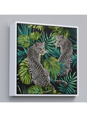 Çerçeveli Leoparlar Dekoratif Kanvas TABLO-5813
