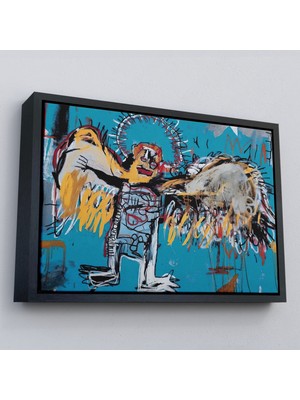 Çerçeveli Jean Michel Basquiat'ın Düşmüş Melek Eseri Kanvas TABLO-5000