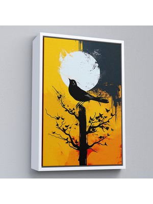 Çerçeveli Ağaç Üstündeki Soyut Kuş TABLOSU-7660