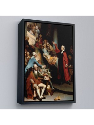 Çerçeveli Patrick Henry Virginia Burgesses Evinin Önünde Duvar TABLOSU-6408