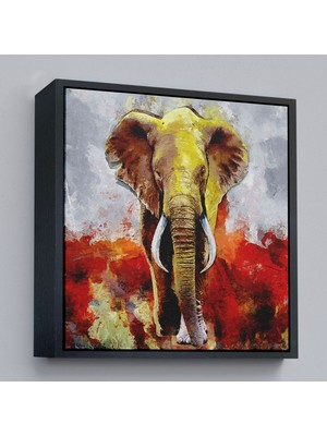 Çerçeveli Modern Fil Yağlıboya Görünüm Dekoratif Kanvas Duvar TABLOSU-5839