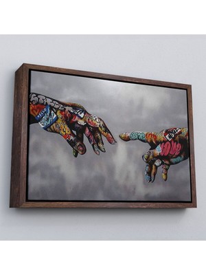Çerçeveli Tanrının Eli Tablo, Hıristiyanlara Hediye, Incil Severler, Banksy Graffiti SANATI-5415