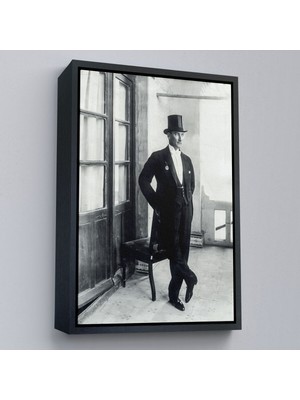 Çerçeveli Atatürk Portre Tablosu Mustafa Kemal Atatürk Dikdörtgen Dekoratif Kanvas Tablo-72