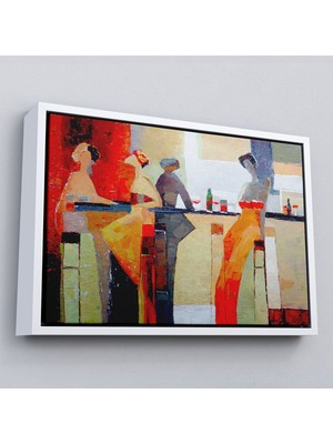 Çerçeveli Pubdaki Kadınlar Tablosu - Women In The Pub -6604